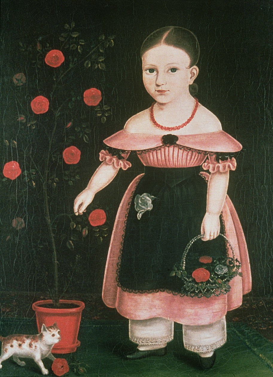 Mała dziewczynka w lawendzie, ok. 1840 r. autorstwa John Bradley