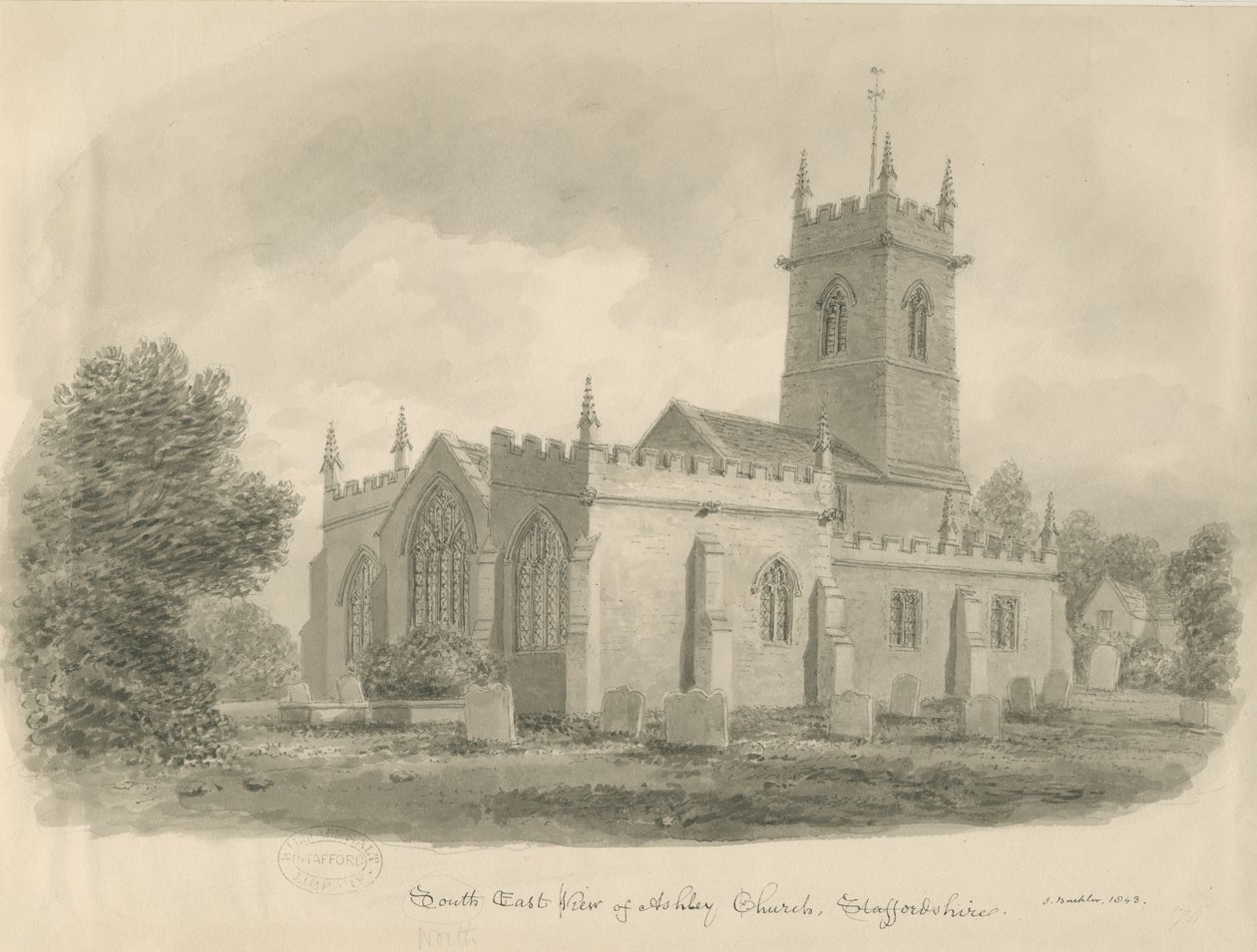 Ashley Church: rysunek w sepii autorstwa John Buckler
