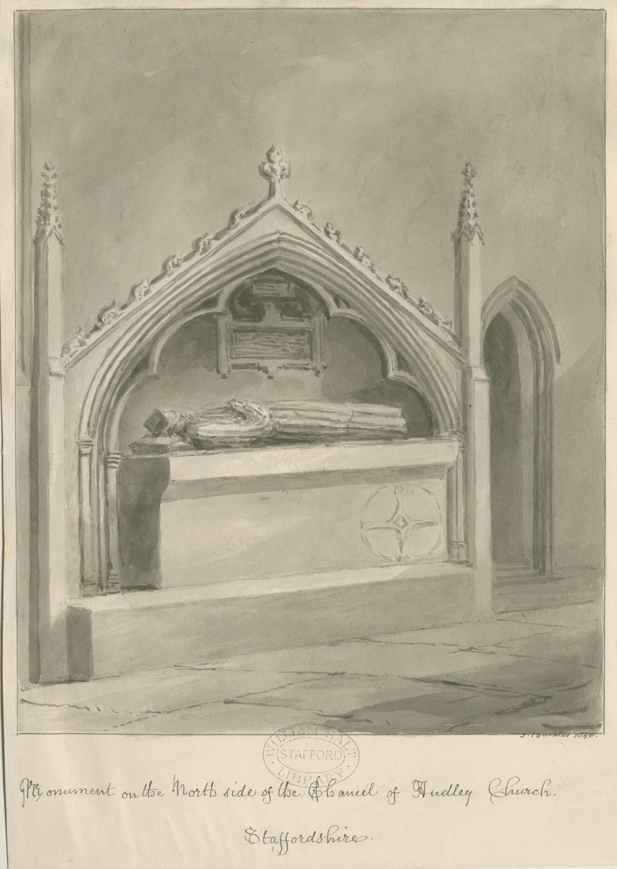 Audley Monuments – „Edward Vernon”: rysunek w sepii autorstwa John Buckler