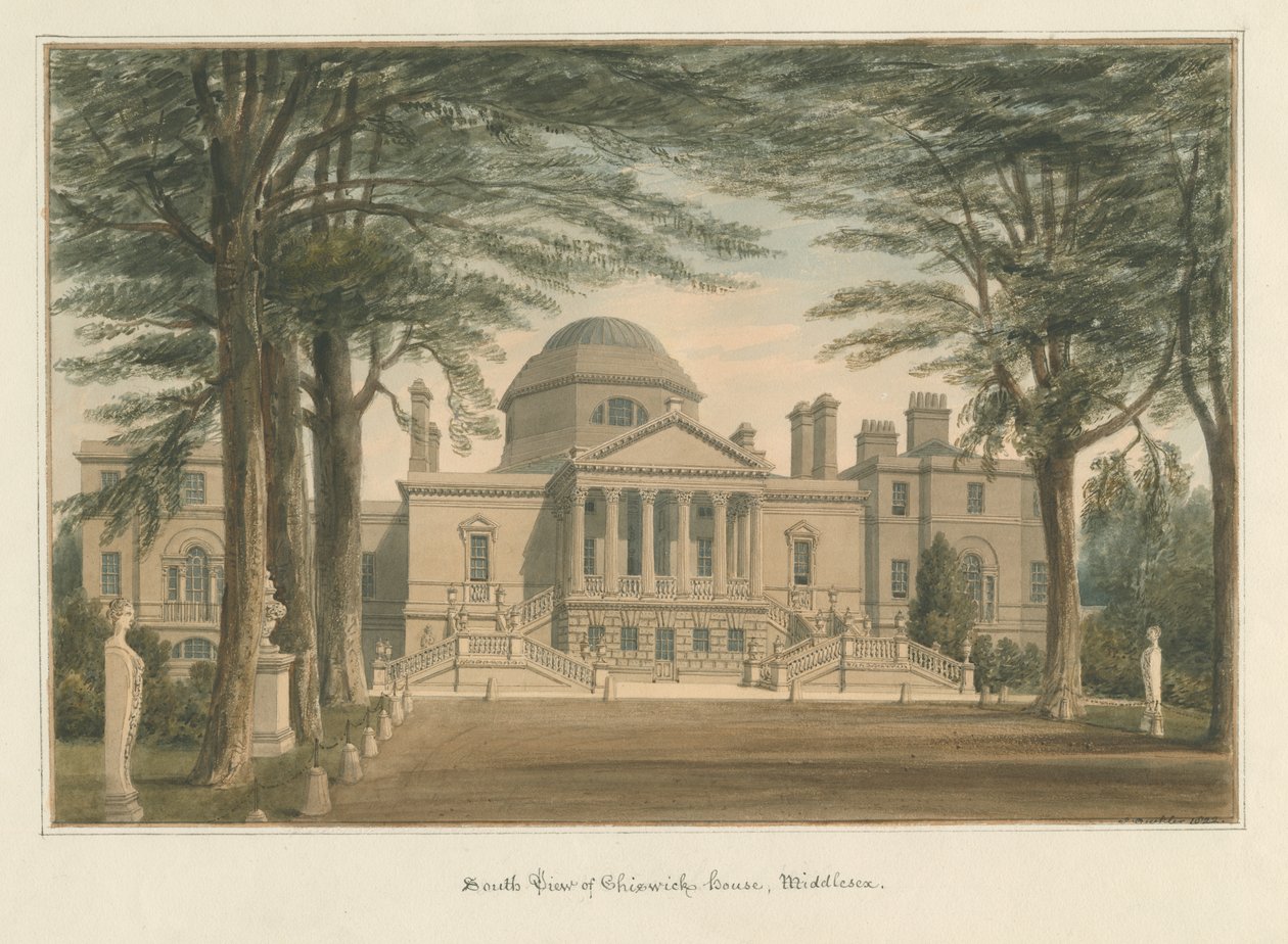 Middlesex - Chiswick House, 1822 autorstwa John Buckler