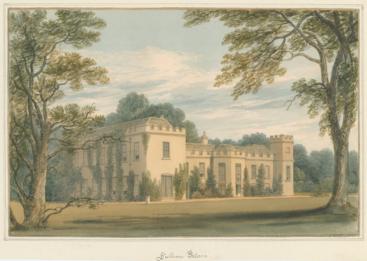 Middlesex – Pałac Fulham, 1824 autorstwa John Buckler