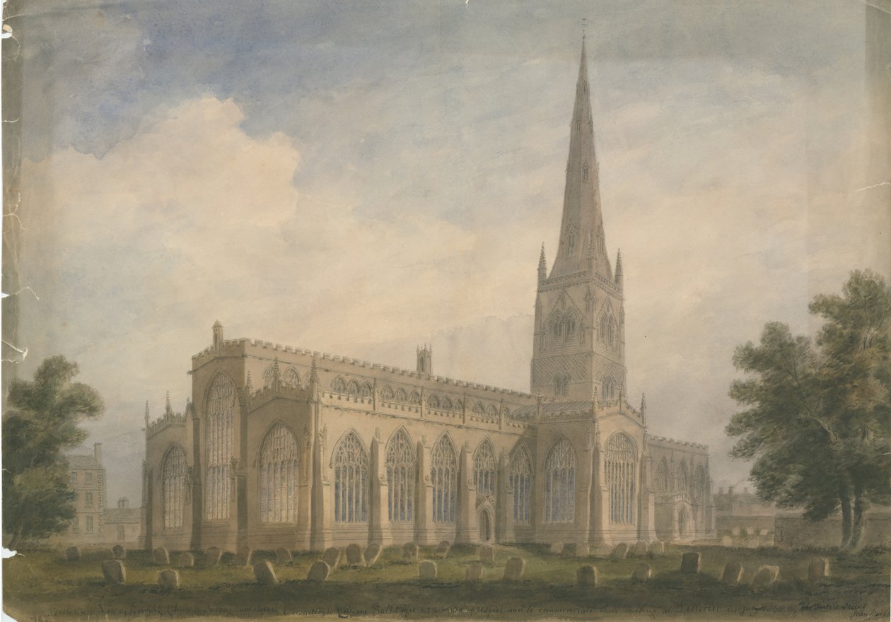 Nottinghamshire – Kościół Newark, 1809 autorstwa John Buckler