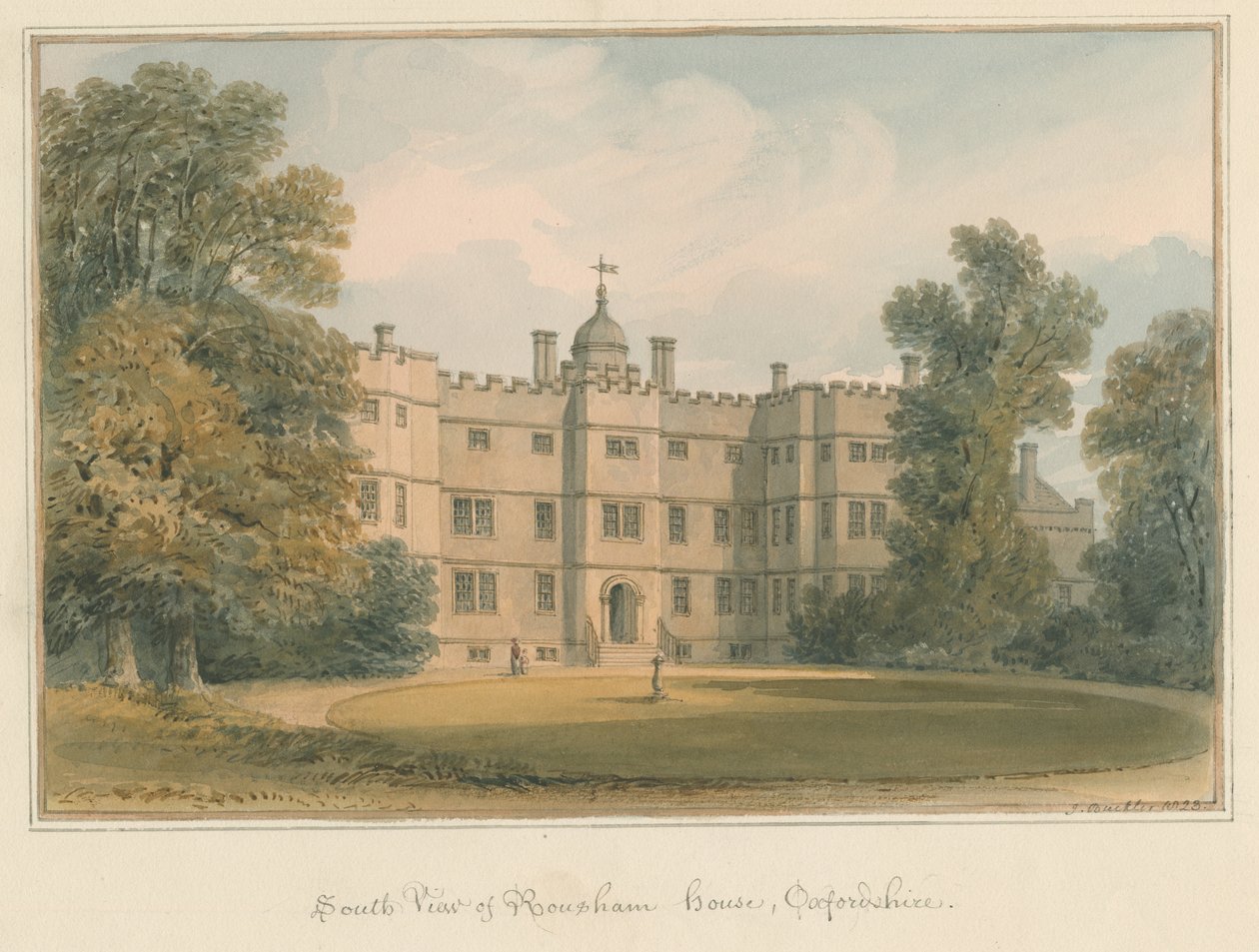 Oxfordshire – Dom Rousham, 1823 autorstwa John Buckler