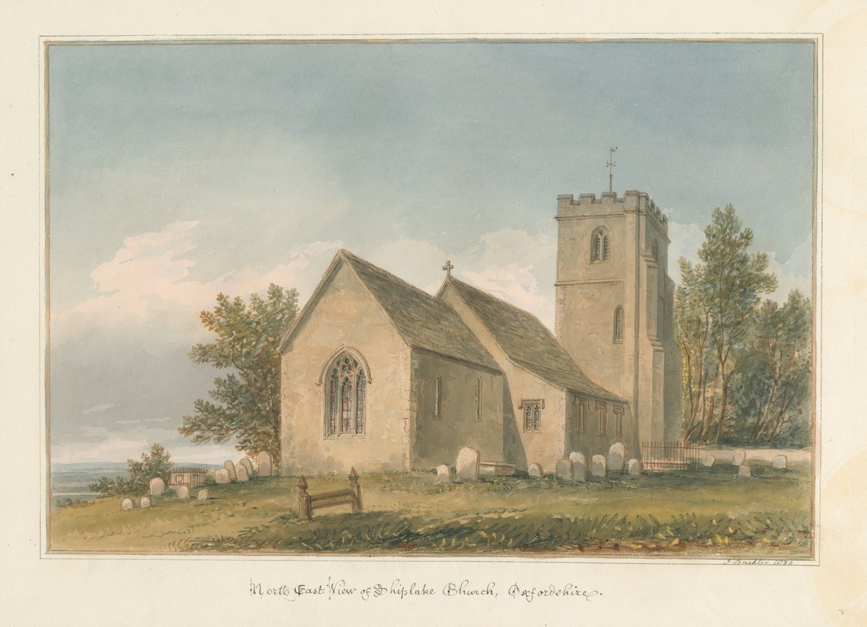 Oxfordshire – Kościół Shiplake, 1830 autorstwa John Buckler