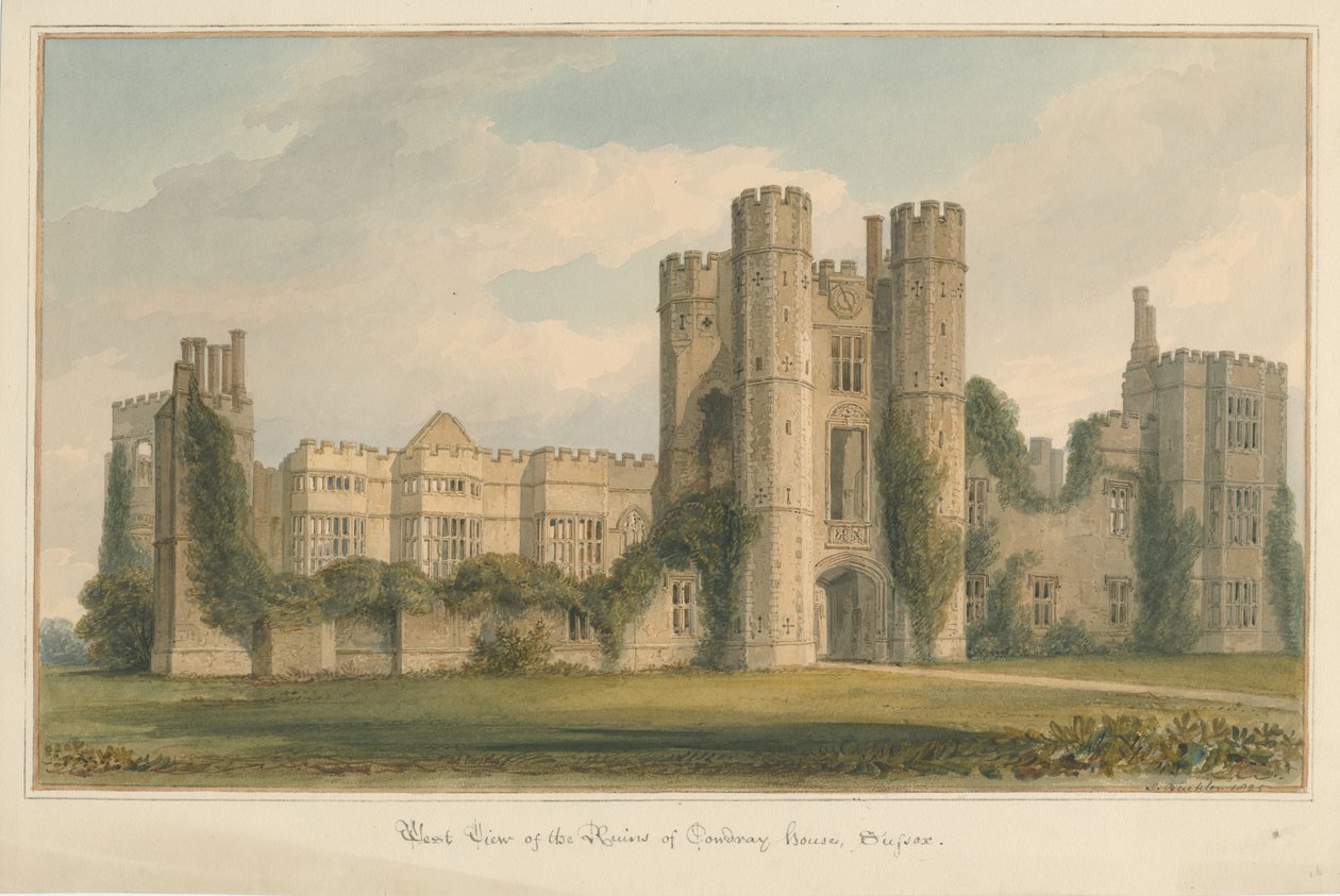 Sussex - Cowdray House, 1825 autorstwa John Buckler