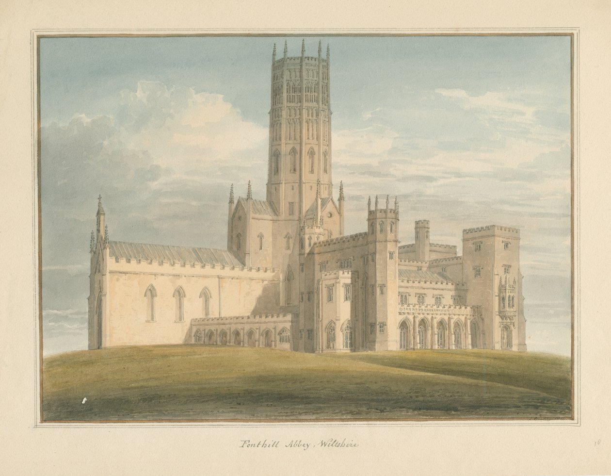 Wiltshire - Opactwo Fonthill Gifford, 1816 r. autorstwa John Buckler