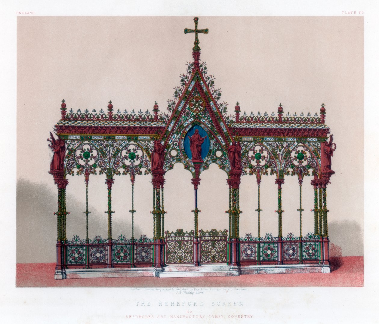Ekran Hereforda, XIX wiek. autorstwa John Burley Waring