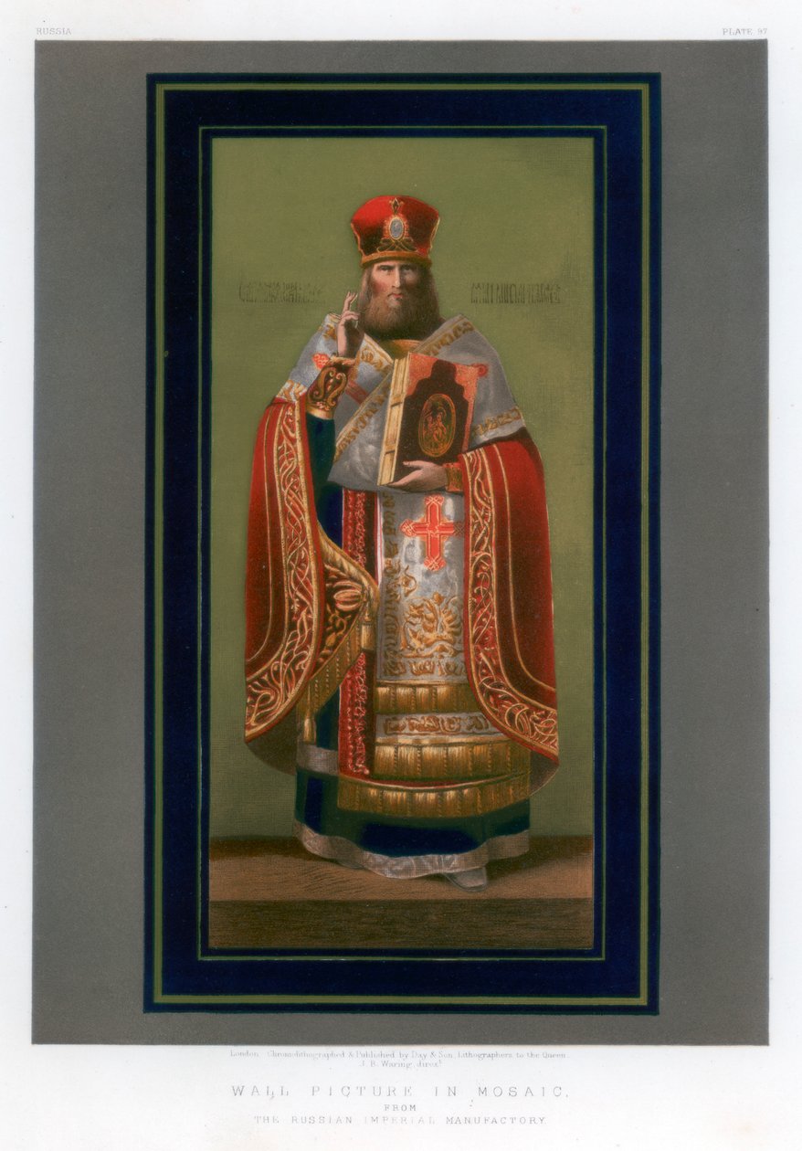 Obraz ścienny w mozaice, XIX wiek. autorstwa John Burley Waring