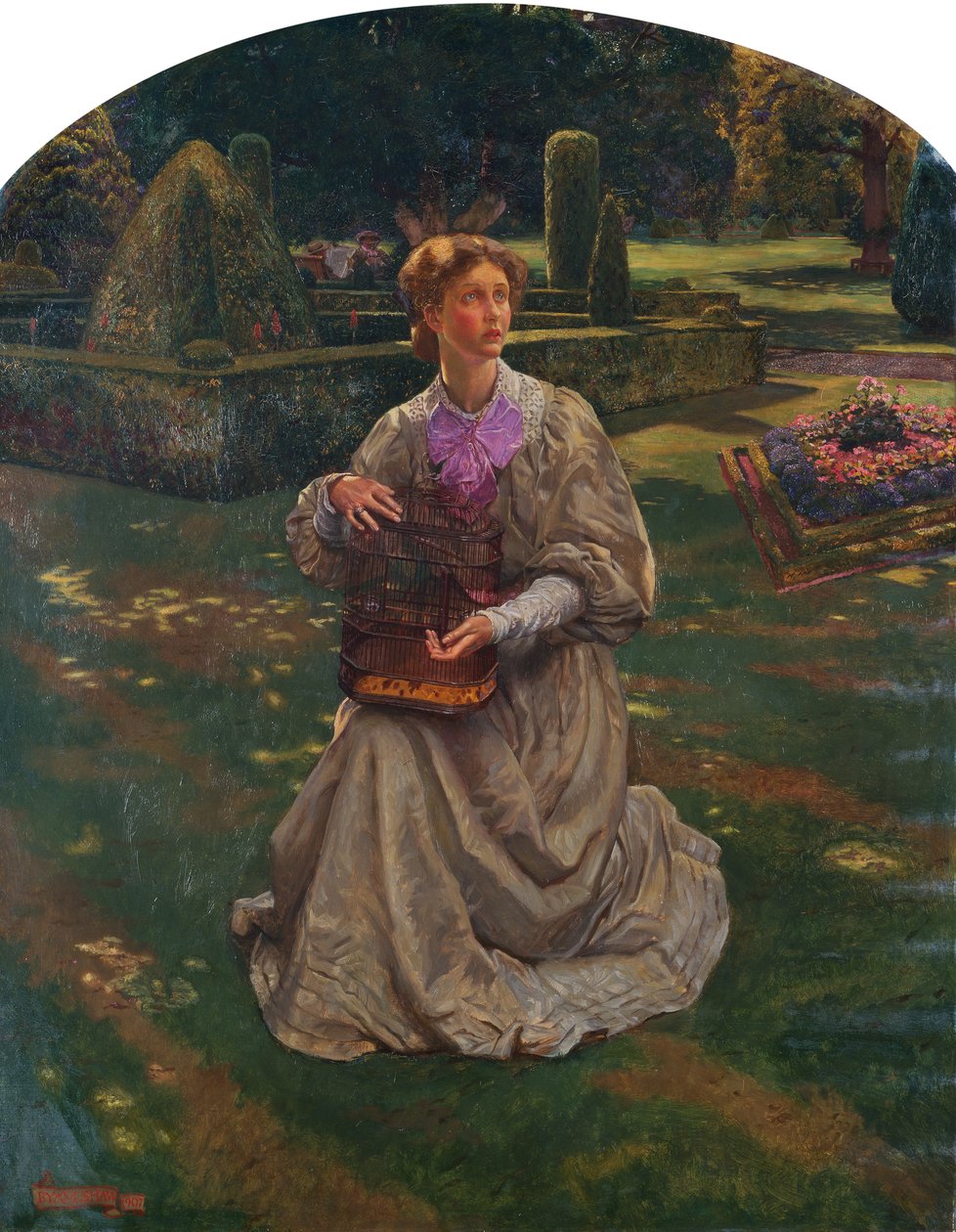Ptak w klatce autorstwa John Byam Liston Shaw