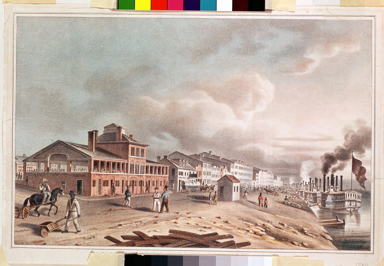 Front Street, St. Louis, Missouri, 1840 autorstwa John Caspar Wild