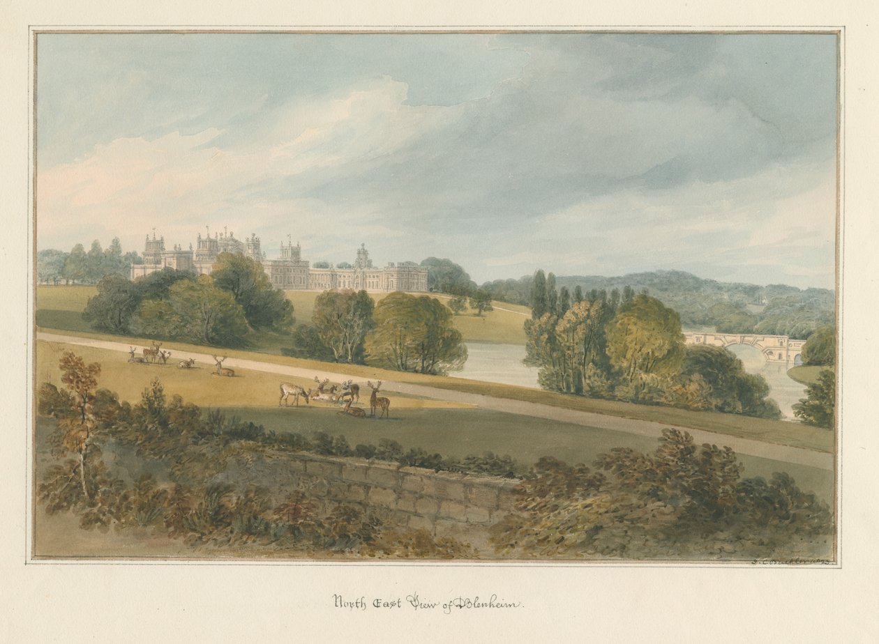 Oxfordshire - Blenheim [Pałac], 1823 autorstwa John Chessell Buckler