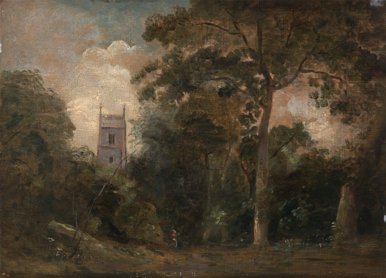 Kościół na drzewach, ok. godz. 1800. autorstwa John Constable