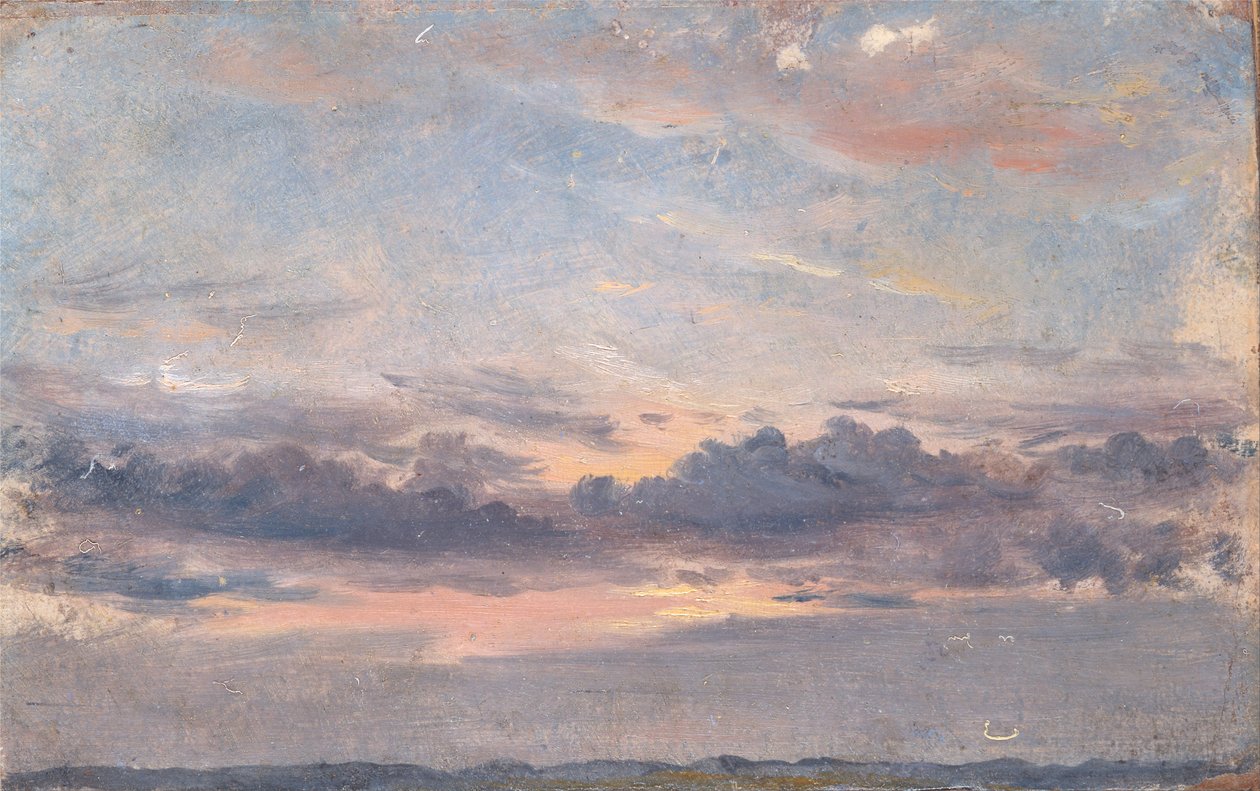 Badanie chmur, zachód słońca autorstwa John Constable