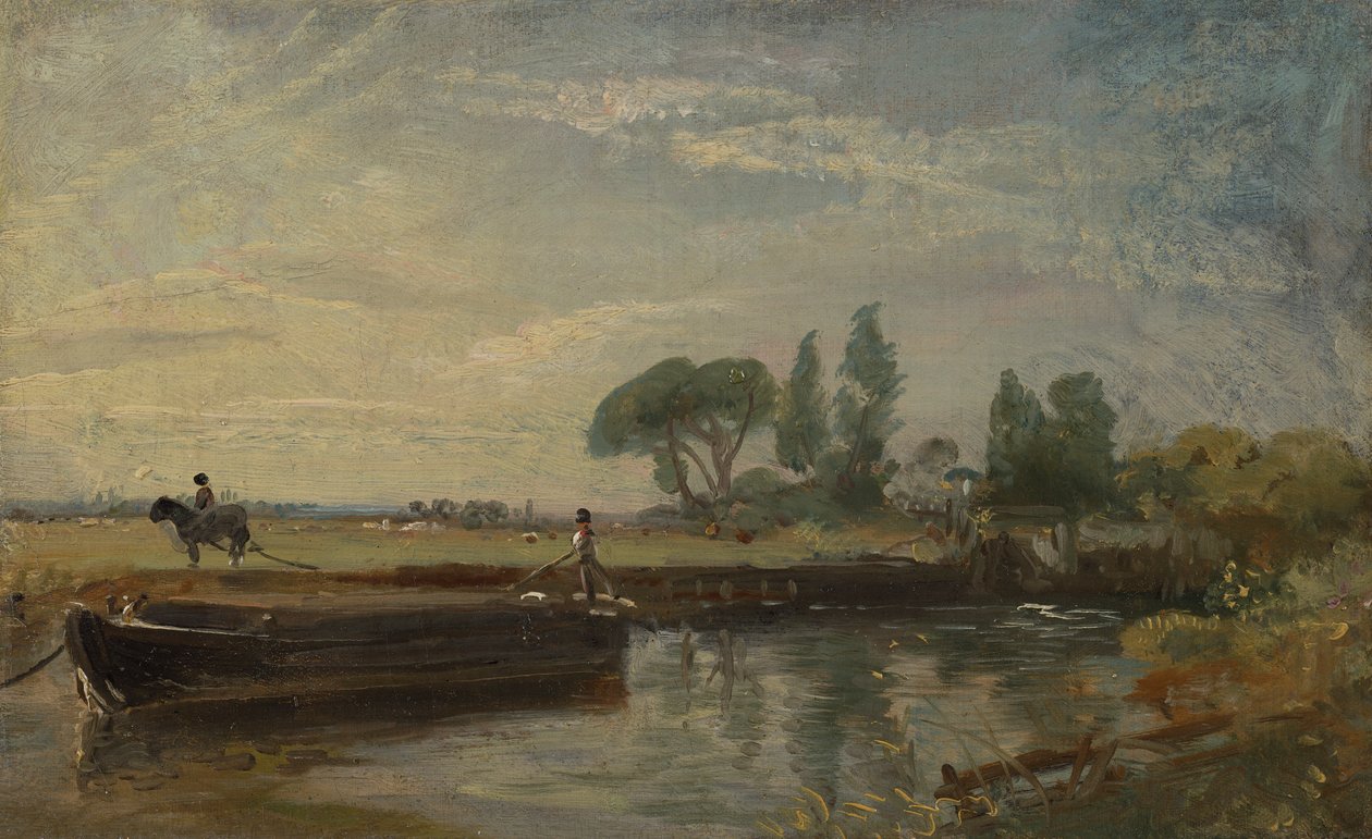 Barka poniżej śluzy Flatford autorstwa John Constable