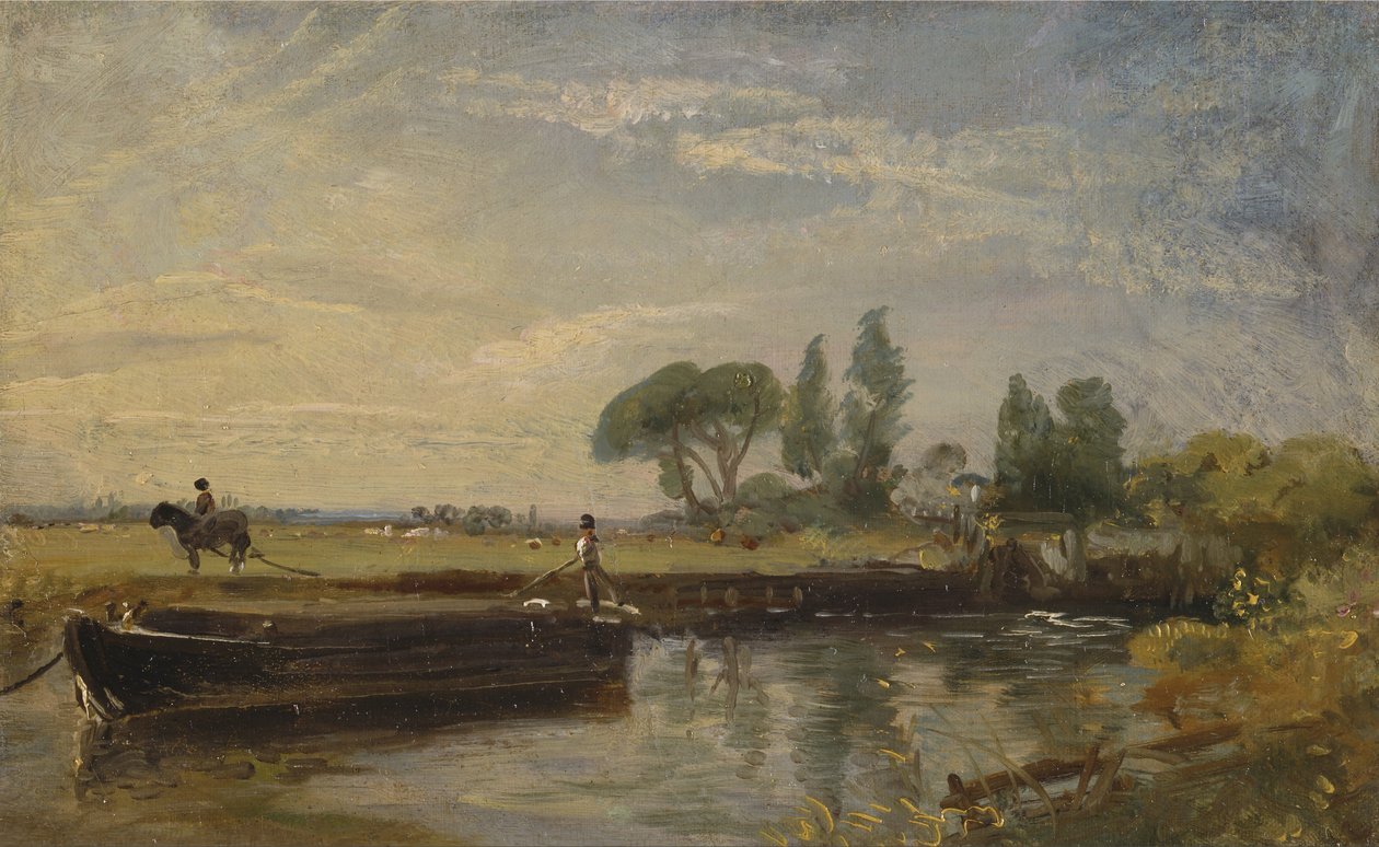 Barka poniżej śluzy Flatford autorstwa John Constable