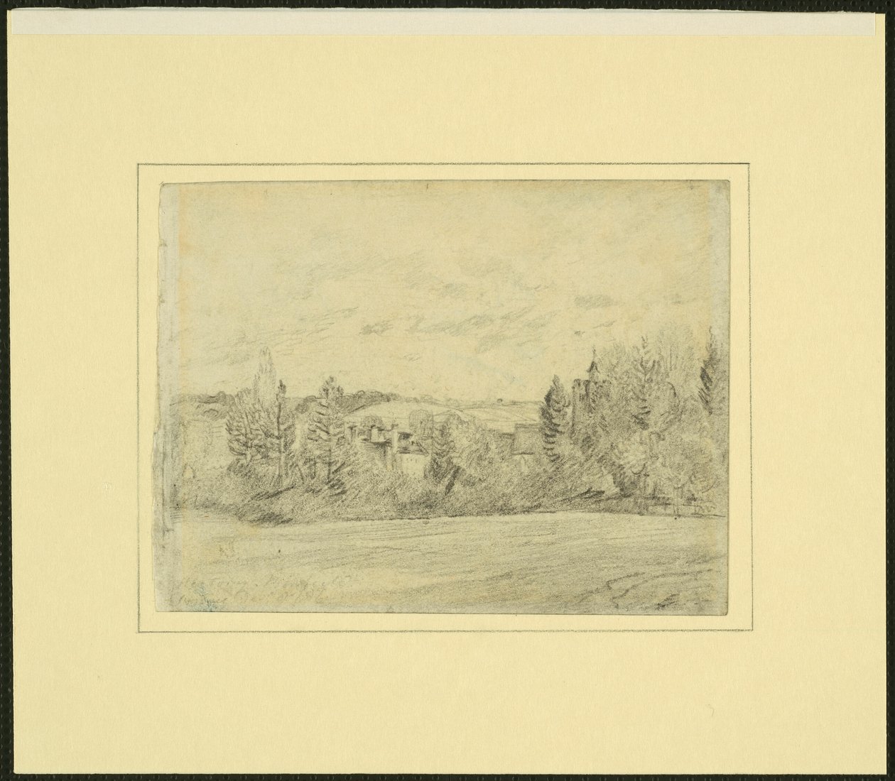 Binfield Rectory and Church, Berkshire autorstwa John Constable