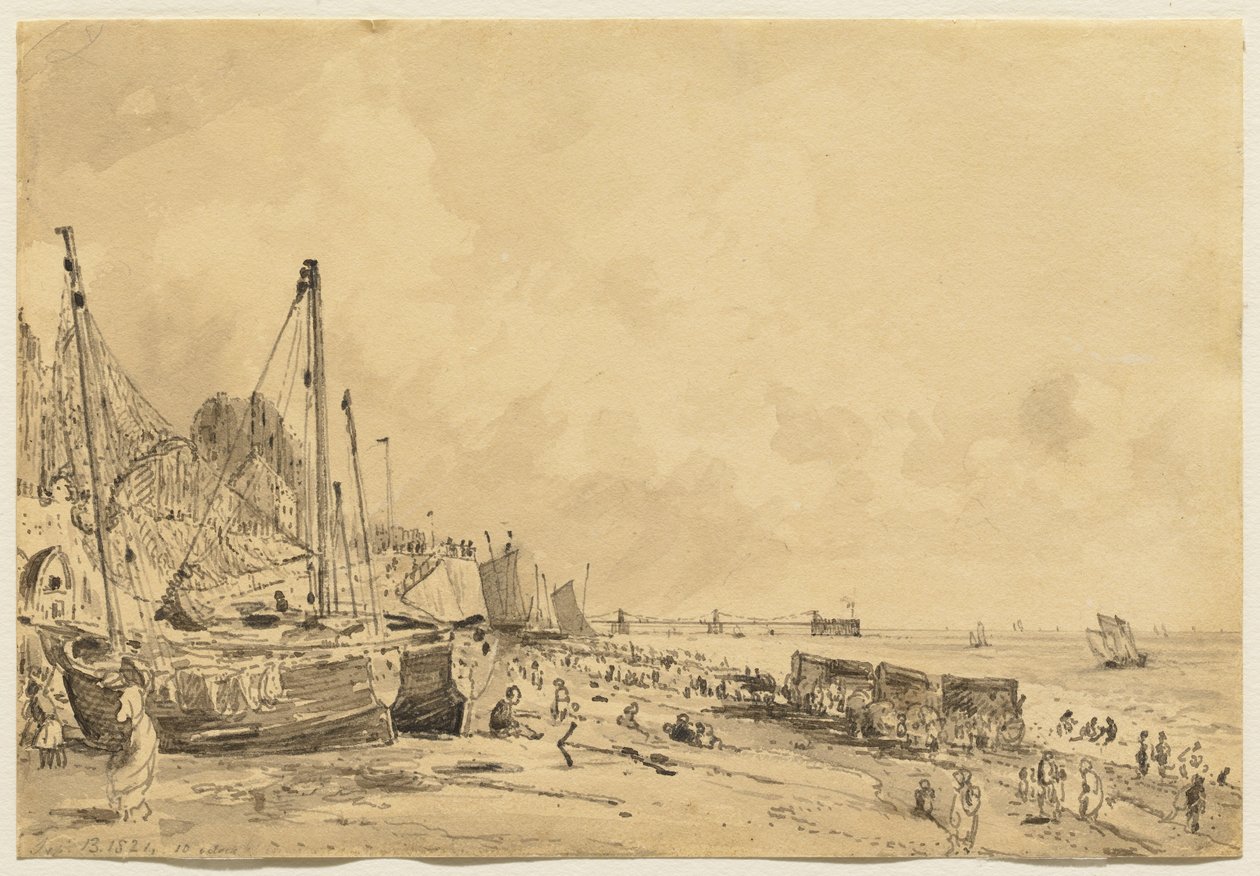 Plaża Brighton, patrząc na wschód, 1824 autorstwa John Constable