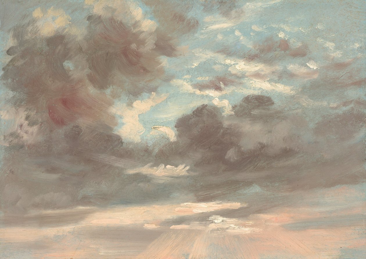 Badanie chmur: Burzowy zachód słońca, 1821-1822. autorstwa John Constable