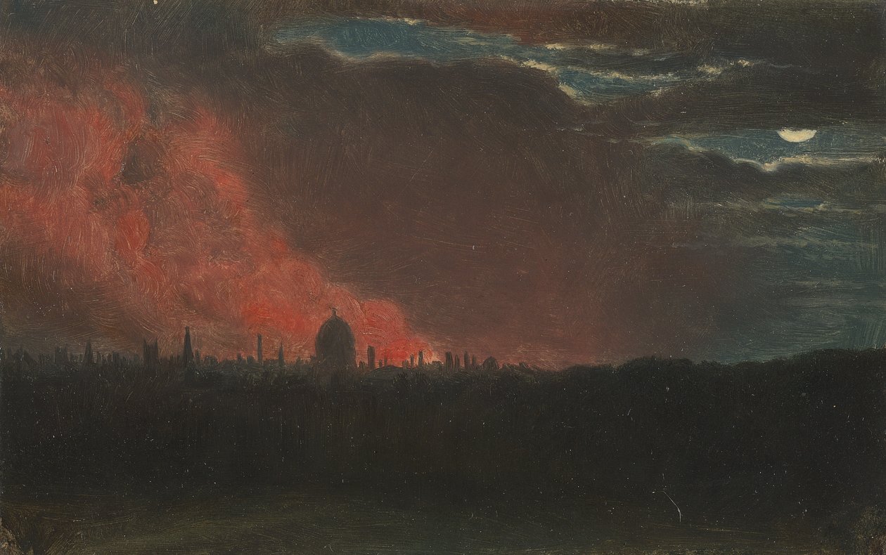 Pożar w Londynie widziany z Hampstead autorstwa John Constable