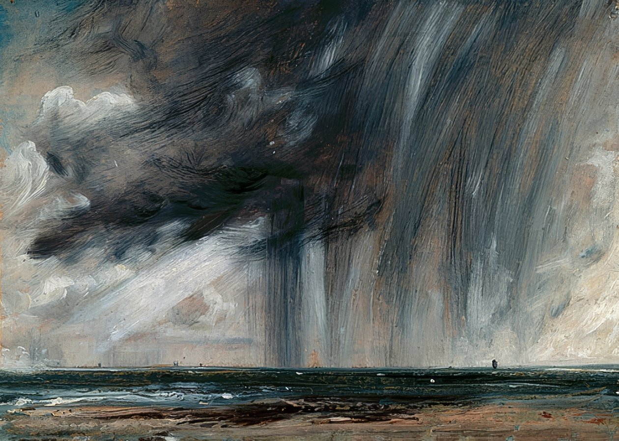 Burza z piorunami nad morzem. Około 1824-26 r. autorstwa John Constable