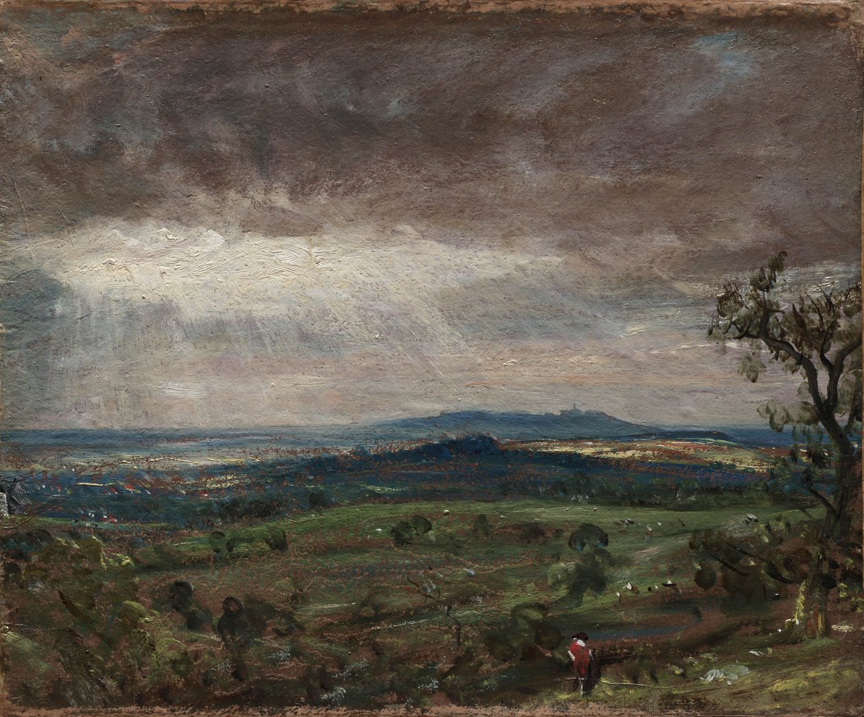 Hampstead Heath, Patrząc w stronę Harrowa, ok. 1821 r. autorstwa John Constable