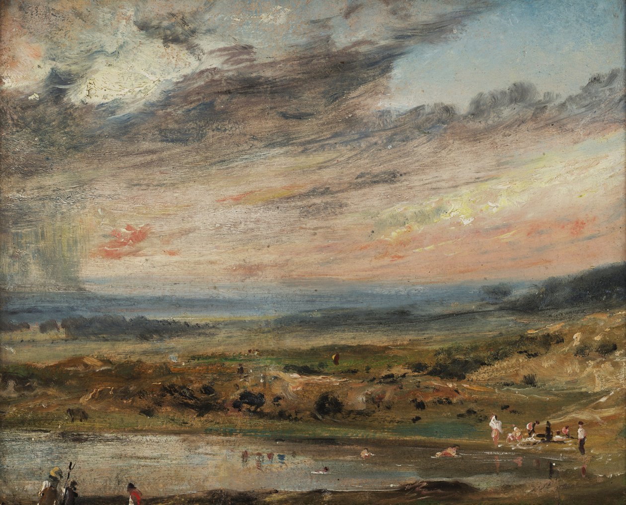 Hampstead Heath, ze stawem i kąpieliskami autorstwa John Constable