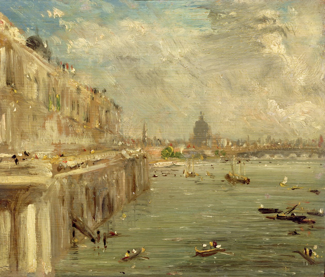 Taras Somerset House z mostu Waterloo, ok. 1819 r. autorstwa John Constable