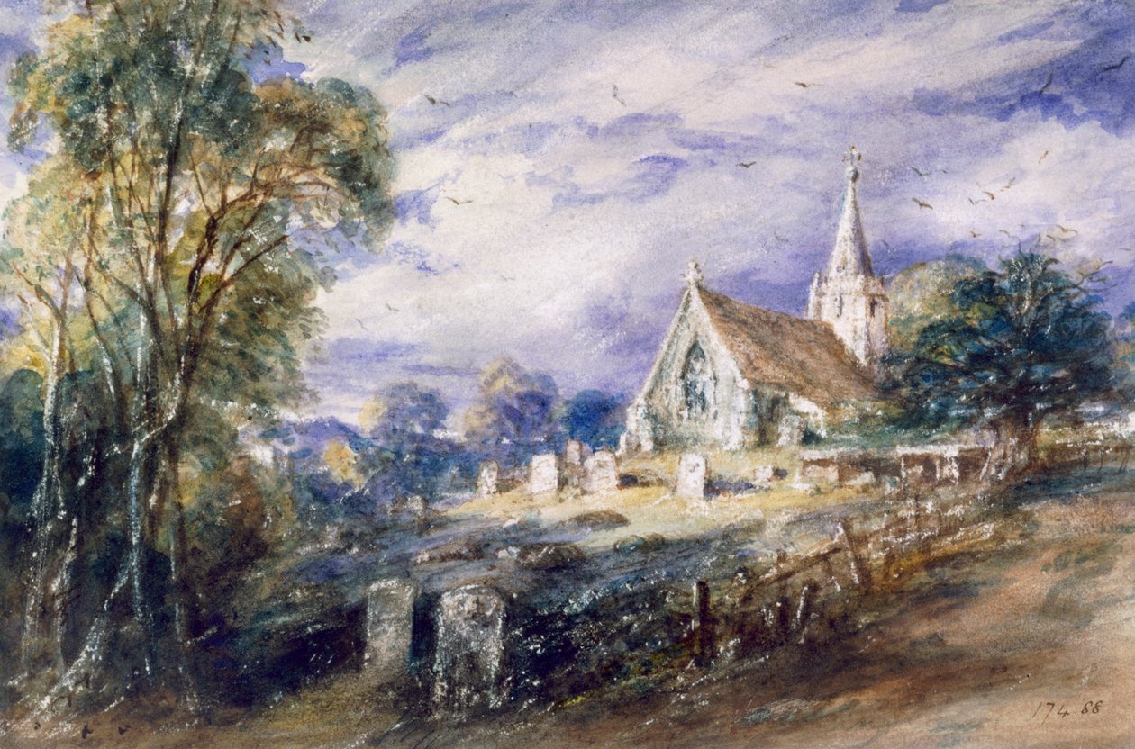 „Kościół Stoke Poges”, Buckinghamshire, 1833 autorstwa John Constable