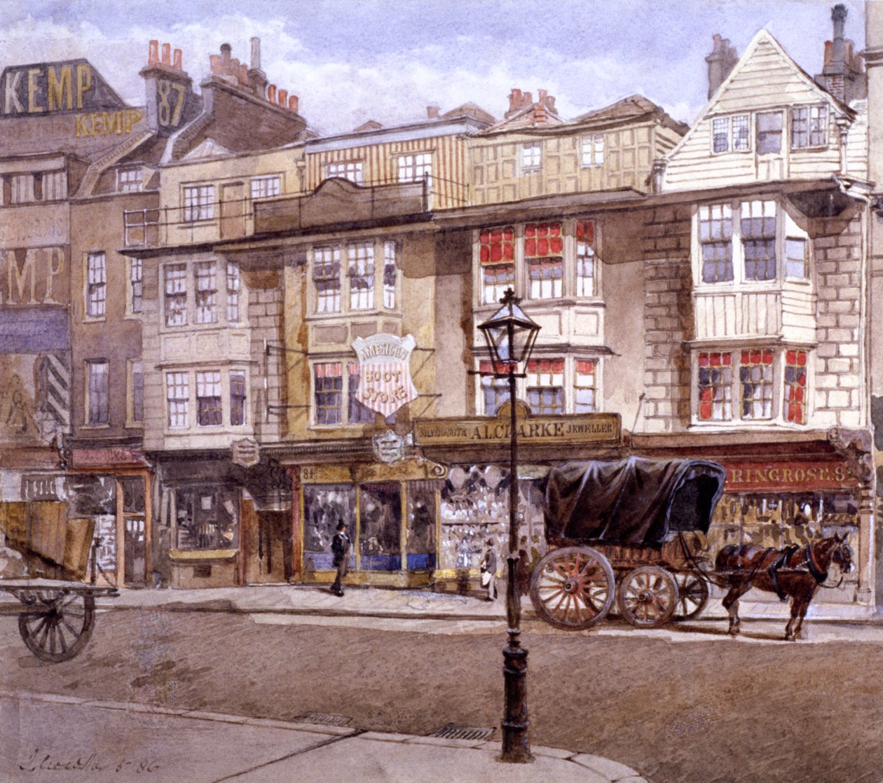 Bishopsgate Street, Londyn, 1886 autorstwa John Crowther