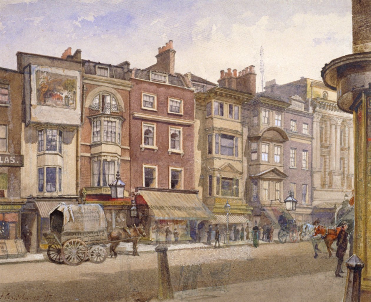 Nr 412-418 Strand, Westminster, Londyn, 1887 autorstwa John Crowther