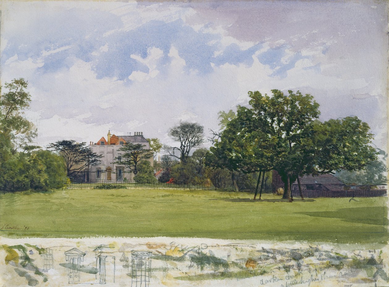 Widok z boku budynku Turret House, Lambeth, 1880 r. autorstwa John Crowther