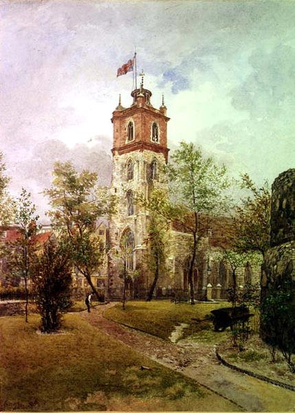 Widok na południowy zachód St. Giles, Cripplegate autorstwa John Crowther