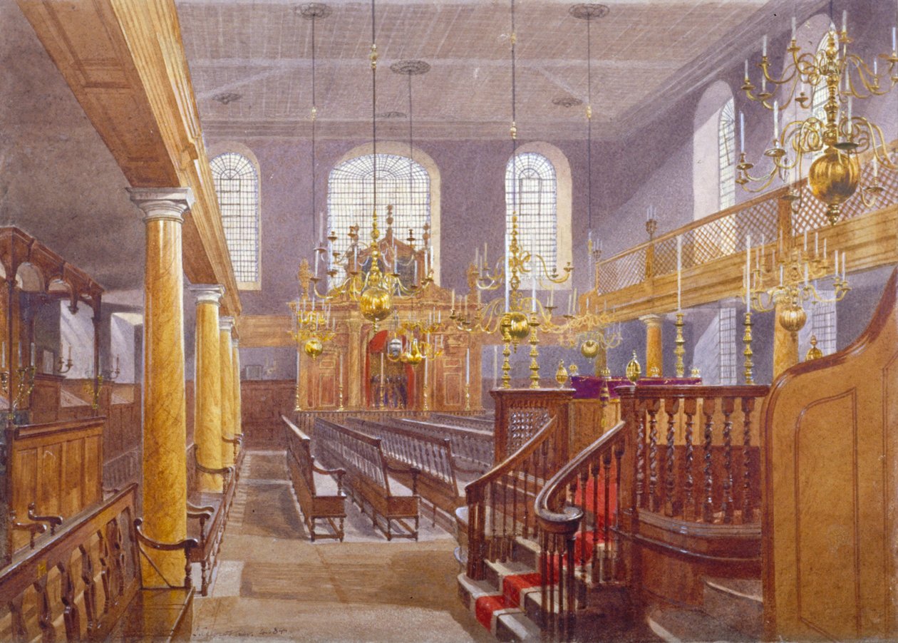 Synagoga, Bevis Marks, City of London, 1884 autorstwa John Crowther