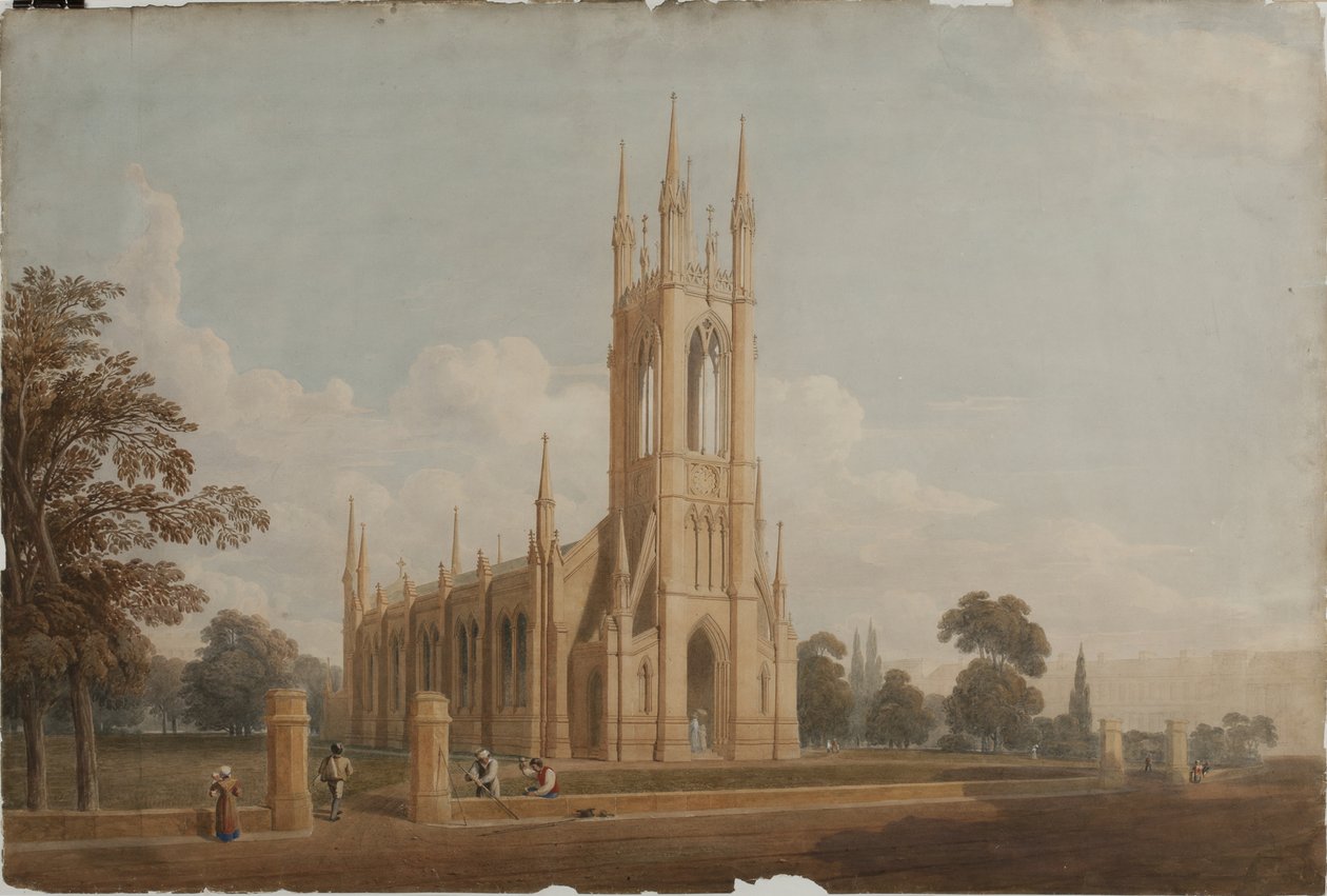 Projekt dla kościoła św Tomasza, c.1826 autorstwa John Dobson