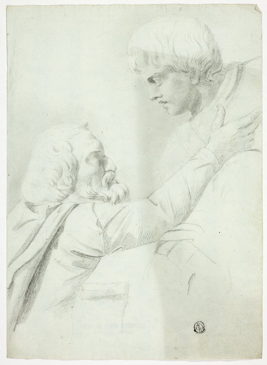 Brodaty mężczyzna i chłopiec (z Bas-Relief) autorstwa John Downman