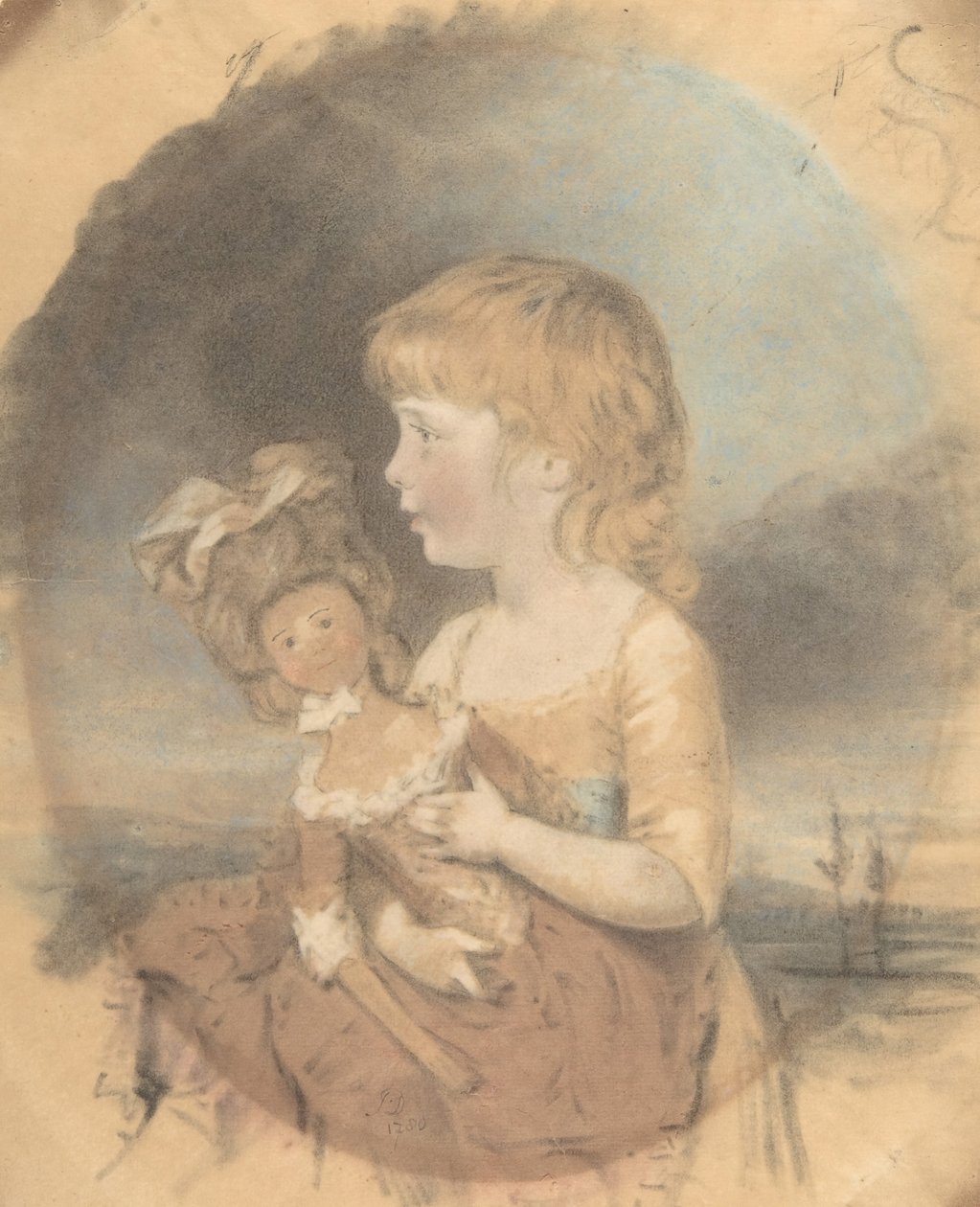 Dziecko trzymające lalkę, 1780. autorstwa John Downman