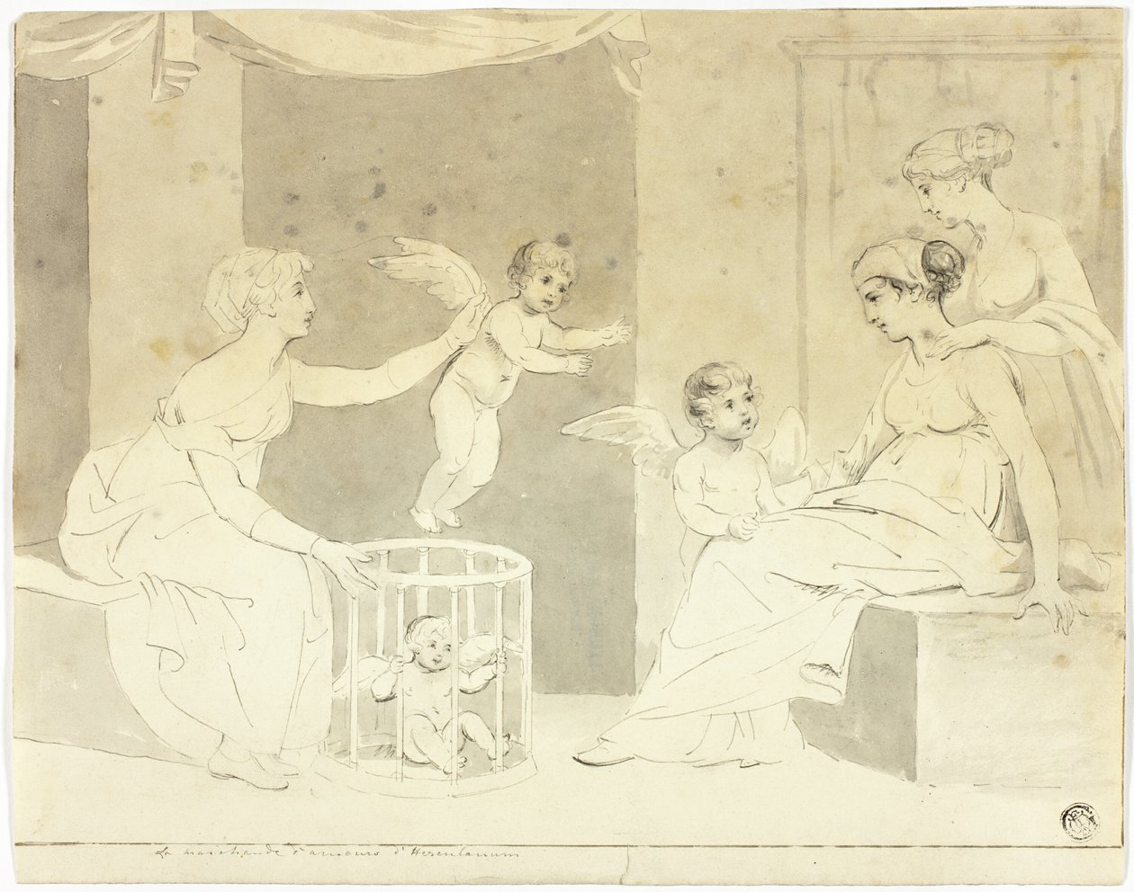 Sprzedawca miłości (według fryzu Herculancum) autorstwa John Downman