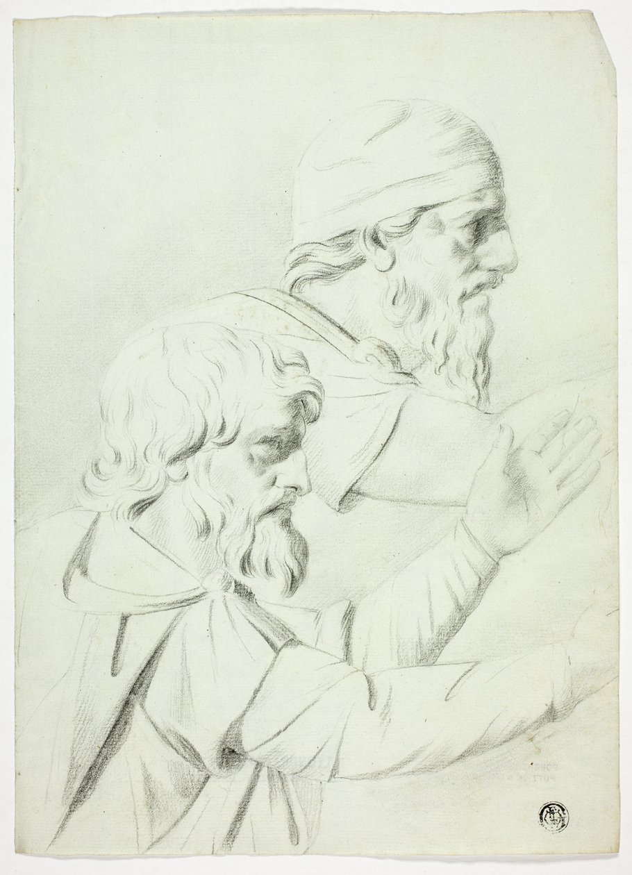Dwóch mężczyzn z profilu (z Bas Relief) autorstwa John Downman