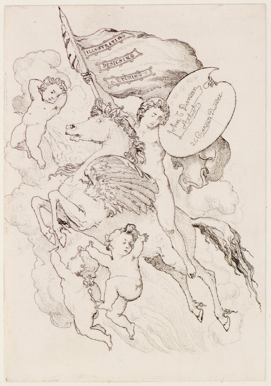 Latający Koń (akwaforta) autorstwa John Duncan