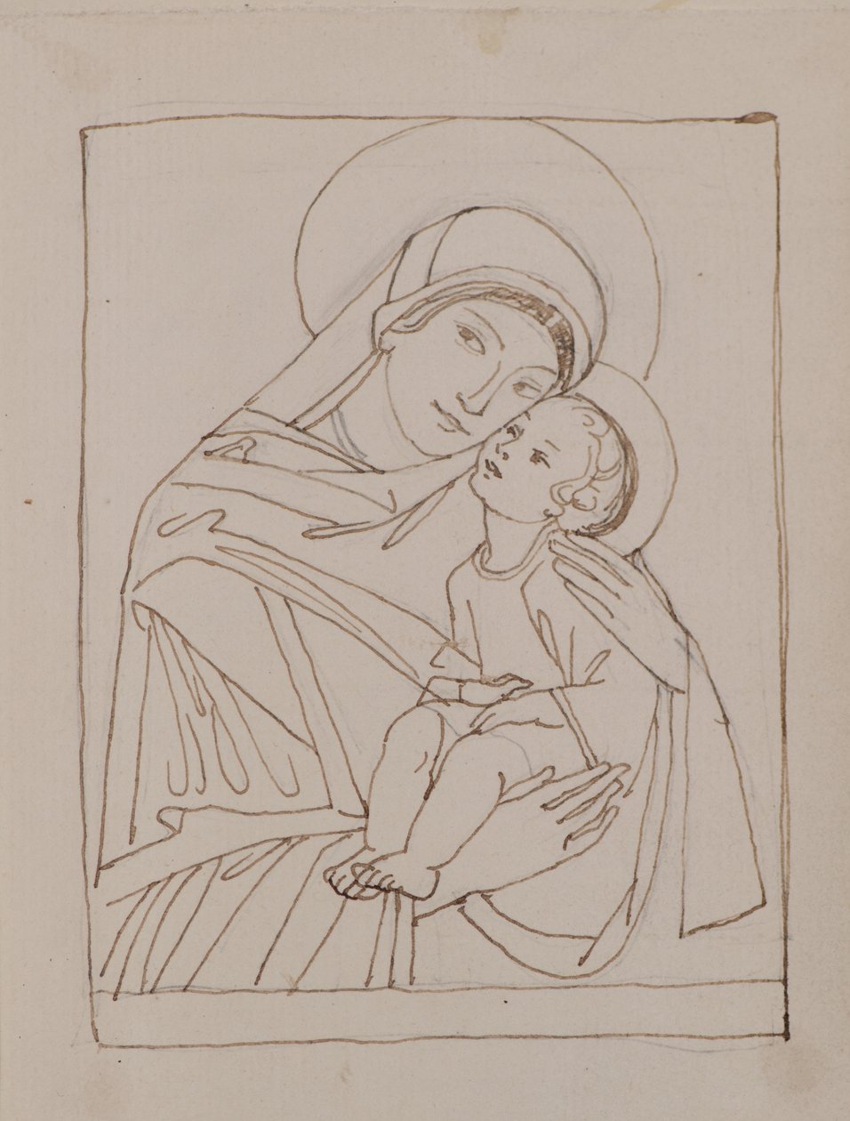 Bez tytułu [Dziewica i Dziecko] (pióro i atrament) autorstwa John Duncan