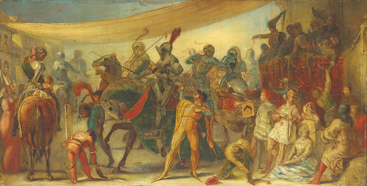 Rycerze przygotowują się do turnieju autorstwa John Everett Millais