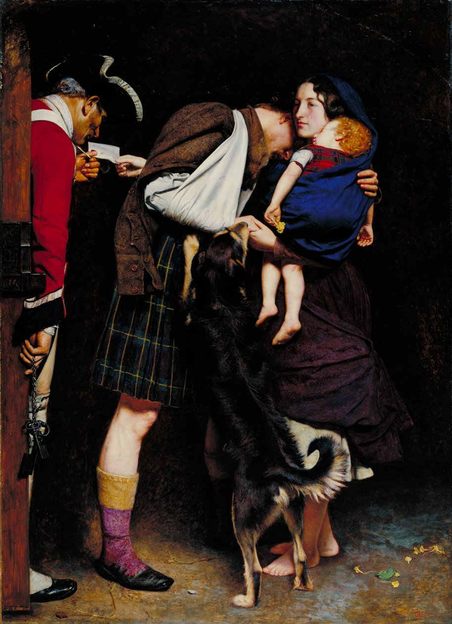 Nakaz uwolnienia, 1746 r. autorstwa John Everett Millais