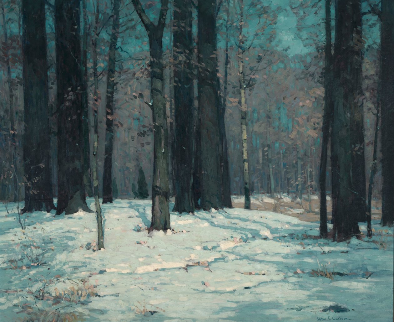 Lasy w zimie, ca. 1912. autorstwa John F. Carlson