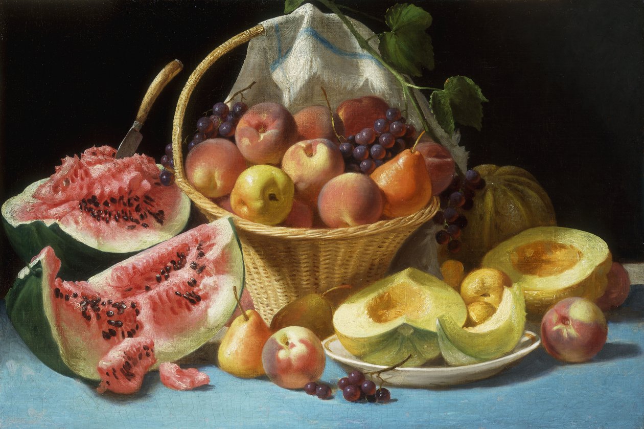 Melony, Brzoskwinie i Winogrona, autorstwa John F. Francis