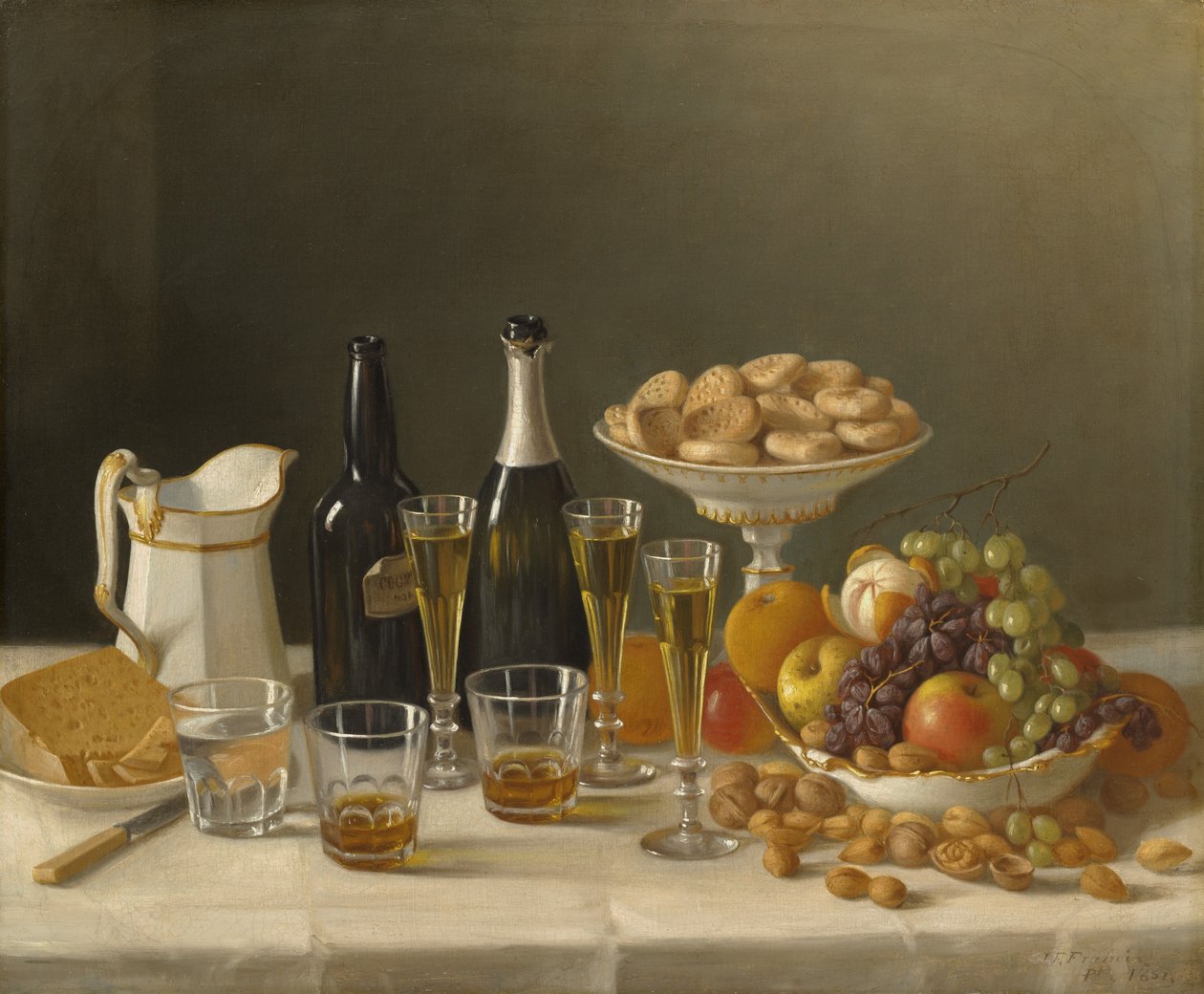 Wino, ser i owoce, 1857 autorstwa John F. Francis