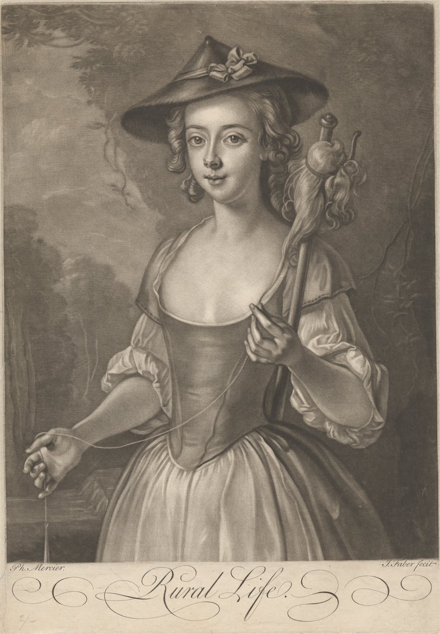 Dziewczyna Przędzalnia Nici autorstwa John Faber the younger