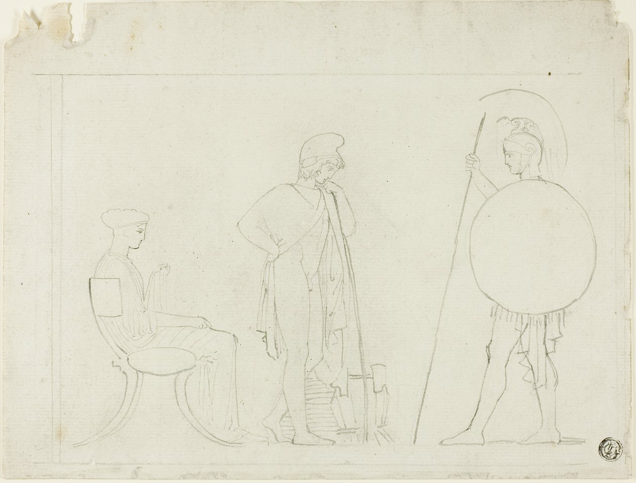 Hector wyzywa Paryż autorstwa John Flaxman