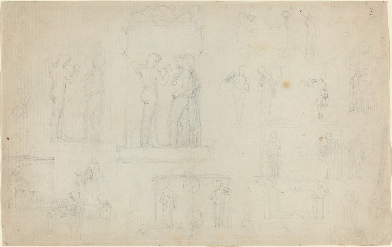 Arkusz szkiców [recto i verso] autorstwa John Flaxman
