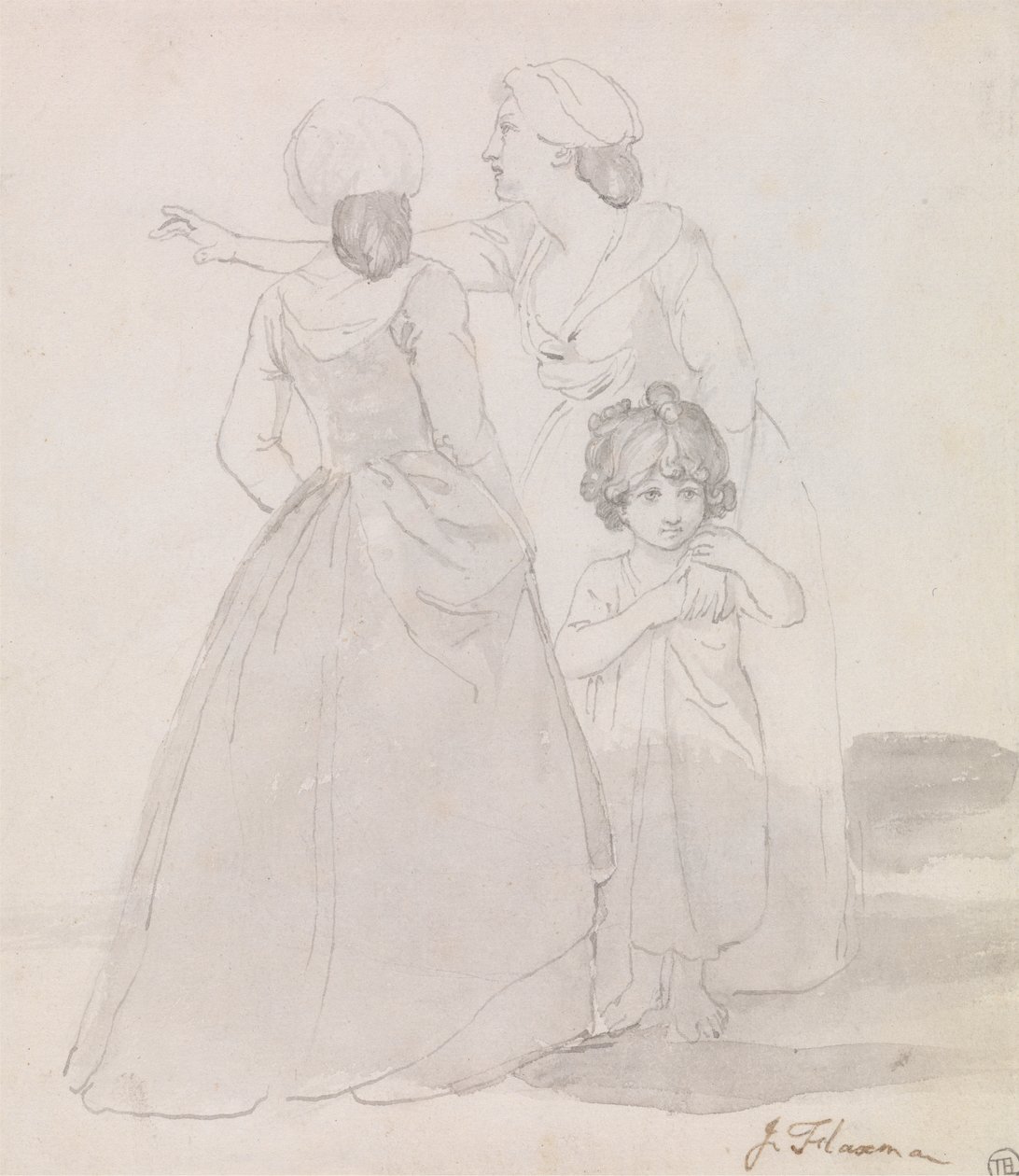 Dwie kobiety i dziecko autorstwa John Flaxman