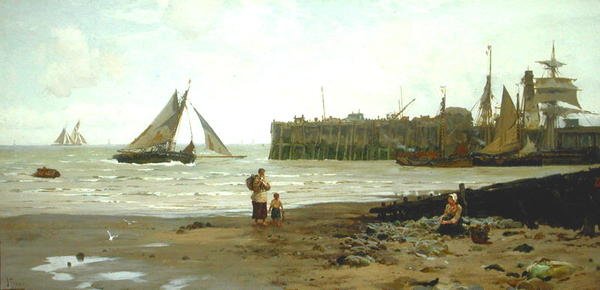 Odpływ, port Whitstable autorstwa John Fraser